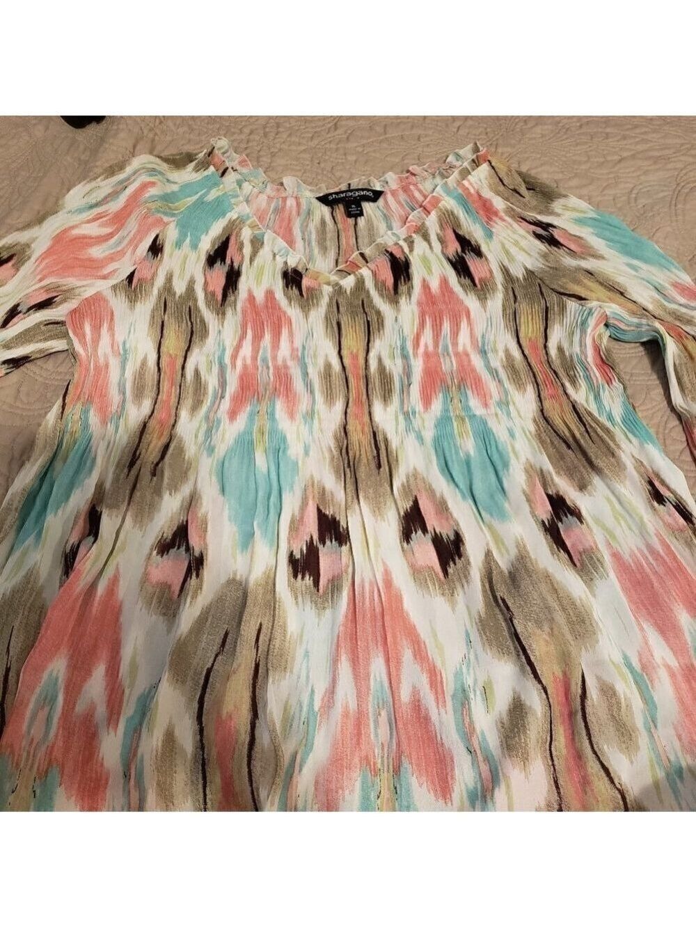 SHARAGANO Smocked & Flowy Top